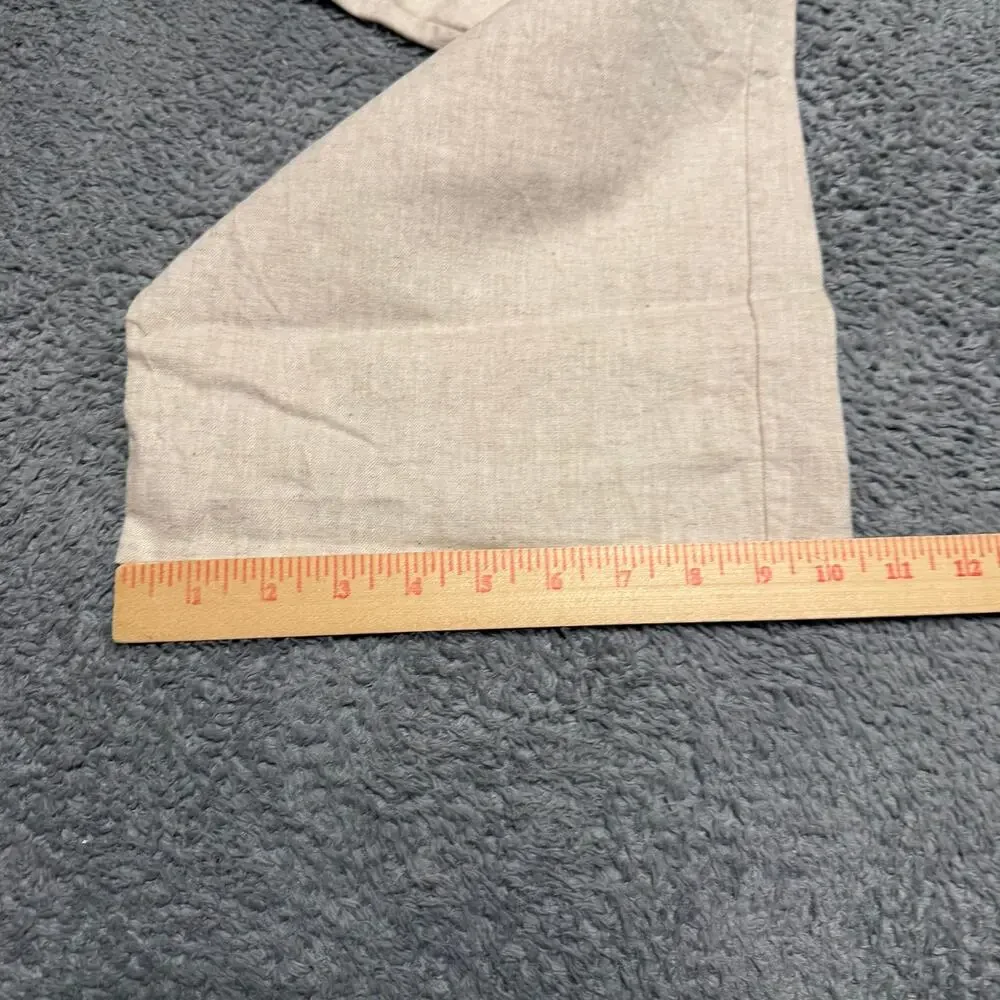 Banana Republic Wide Leg Pants Womens 6 Petite Cream Linen Blend High Rise